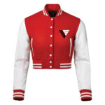 Women Varsity Wool and Leather Jacket