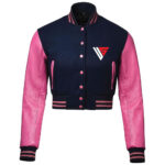 Women Varsity Wool and Leather Jacket